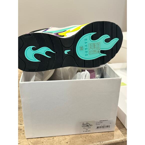 NEW in box Sandro Flame Sneakers Parme size 36/ 5.5 - Picture 7 of 9
